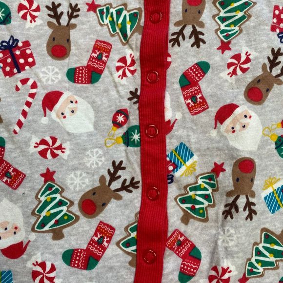 CHRISTMAS woman's size large L santa deer one piece holiday morning pajamas pjs - Picture 10 of 12